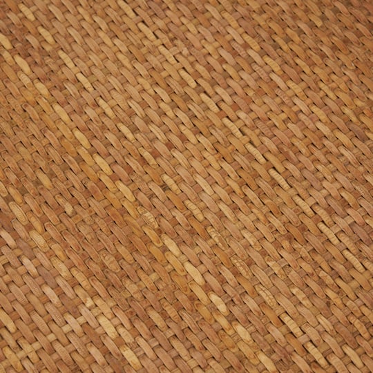 23" x 22" Brown Handmade Woven Rattan Living Room Décor Tray with Slot Handles
